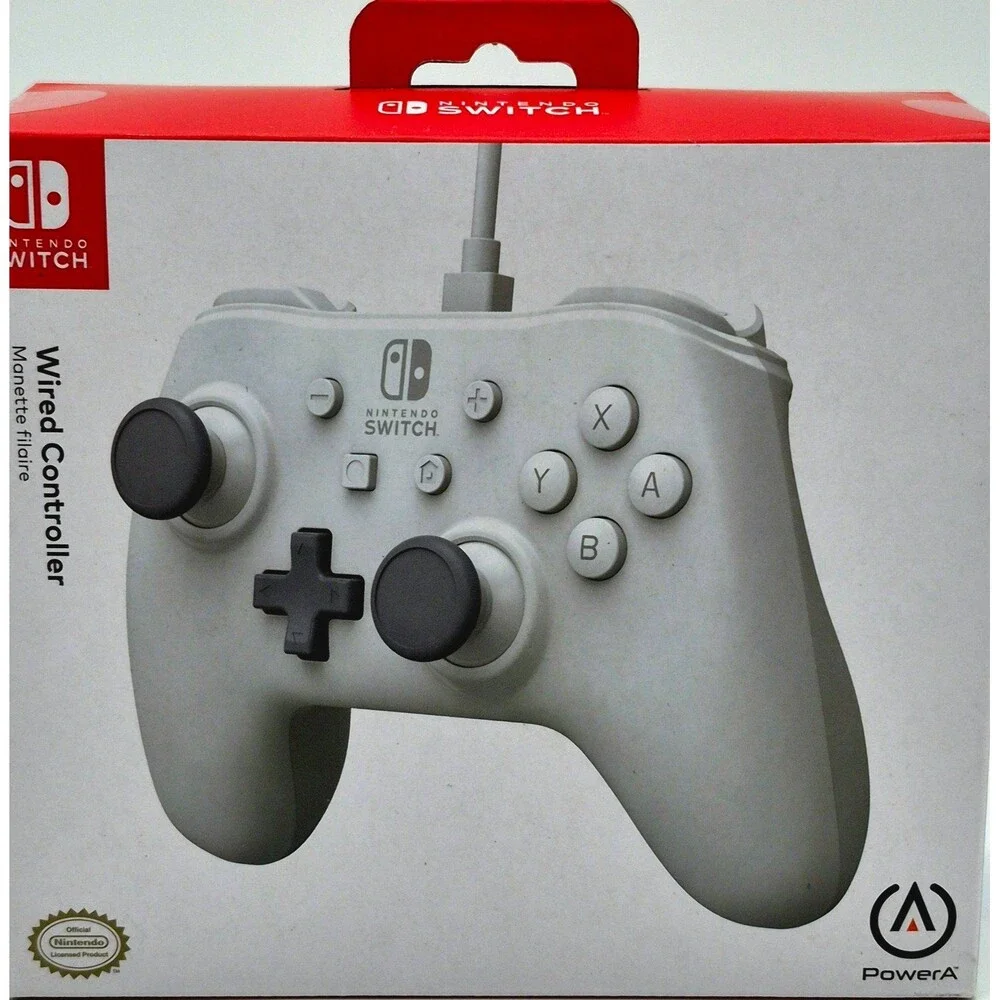 PowerA Wired Controller Nintendo Switch White NEW 2 Pack Bundle